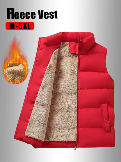 Winter Warm Vest Jacket Men Waistcoat Windbreaker Clothing New Vests Puffer Sleeveless Coats Mens Solid Color Down Vest Jacket