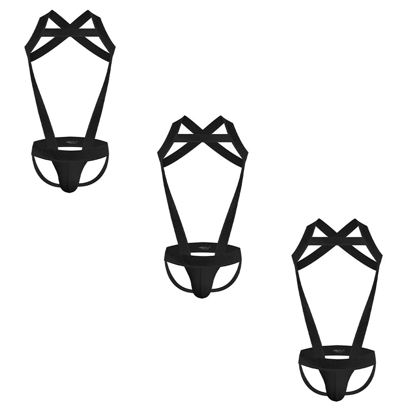 Men's Harness Straps Sexy Body Bondage Bra Underwear Nightclub Erotic Costume Hollow Out Performance Tank Top Clothing Corset