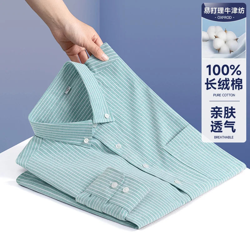Men Formal Shirt Spring Autumn Long Sleeve Office Solid Color Fashion Business Pocket White Social Pocket Office White Shirt 5XL