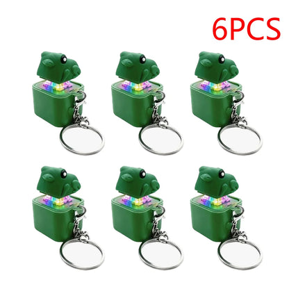 Rechargeable Keyboard Clicker Frog Fidget Toys W/ Sound Lights Portable Click Button Keychain for Kids Boys Girls Gift