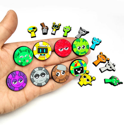 30-100Pcs Sprunki Plush Game Series Shoe Charms Shoes Accessories Decorations Clog Sandal Wristband Buckle for Kids Party Gifts