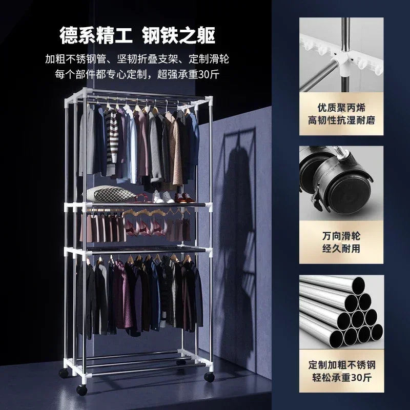 220V Laundry Dryers Dryer for Clothes Electric Drying Tumble Foldable Machine Cabinet Floor Clothing Home the Balcony Dry FD