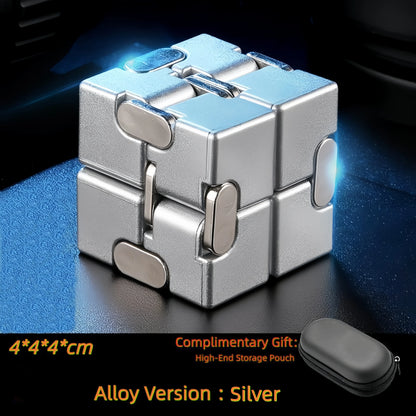 Alloy & Plastic Infinity Cube Fidget Toy Sensory Stress Relief Anti-Anxiety Fidget Toy Collapsible Infinite Flip Calming Gadget