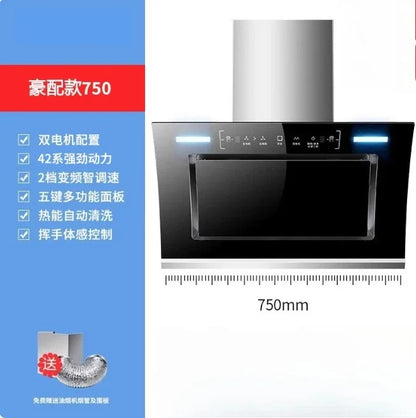 220V Ala Haotaitai Powerful Range Hood Side Suction Kitchen Double Motor Non Clean Home Use CCC