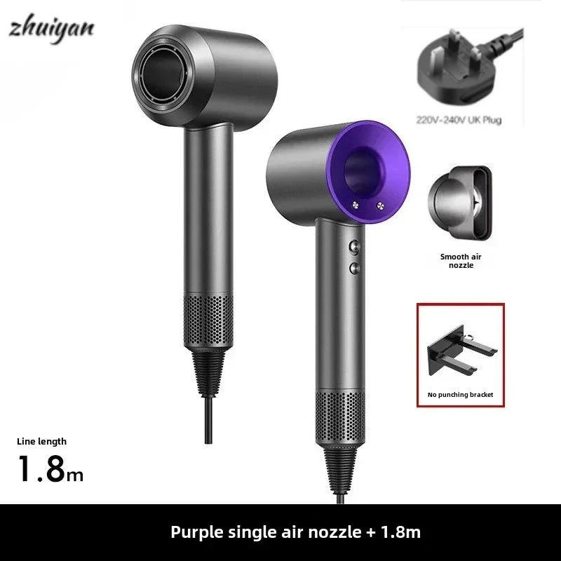2026 Professional Leafless Wall-mounted Hair Dryer Negative Ion With Air Collecting Scattering Nozzle Salon Tool For Home Travel
