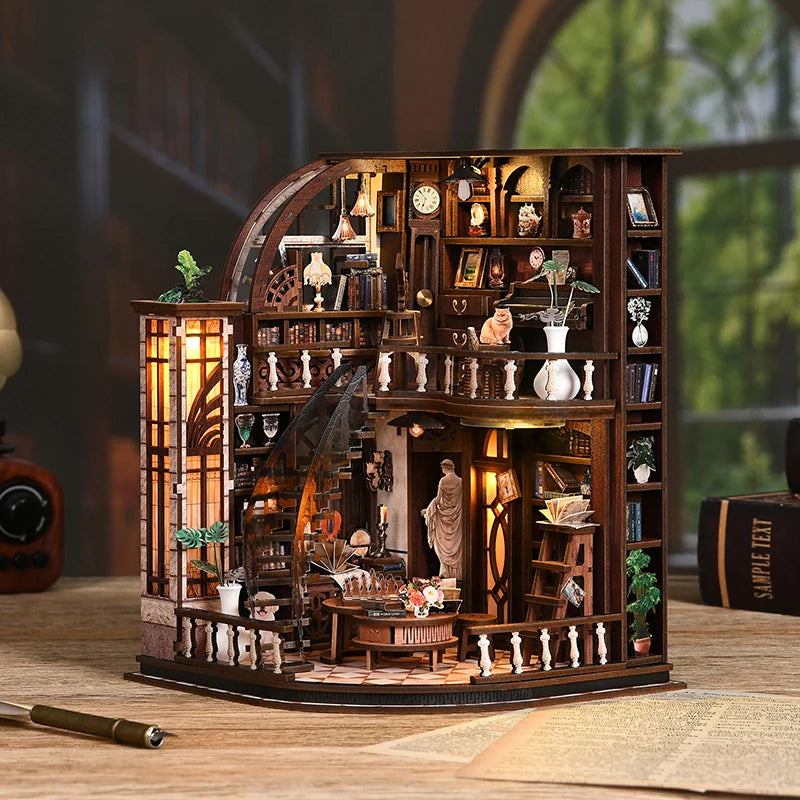 Book Nook Kit Fantasy 3D Wooden Puzzle DIY Miniature House Dollhouse Modern Unfinished Gift Adults Hobby Kit
