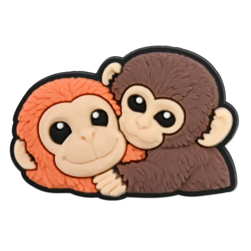 Monkey Family Croc Charms Set, Cute Gorilla Family Shoe Decorations, DIY Shoe Pins  Perfect Gift for Animal Lovers
