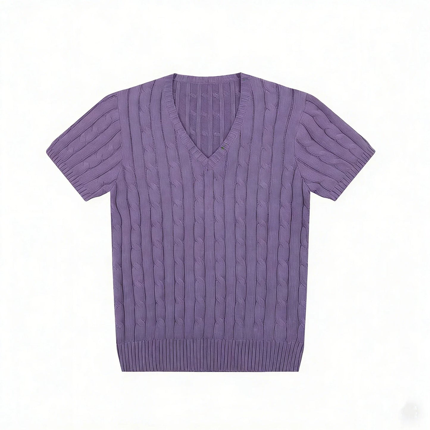 women's t-shirts and polos old money v neck t shirt woman solid color embroidered knitted Women's t shirt Women's polo shirt