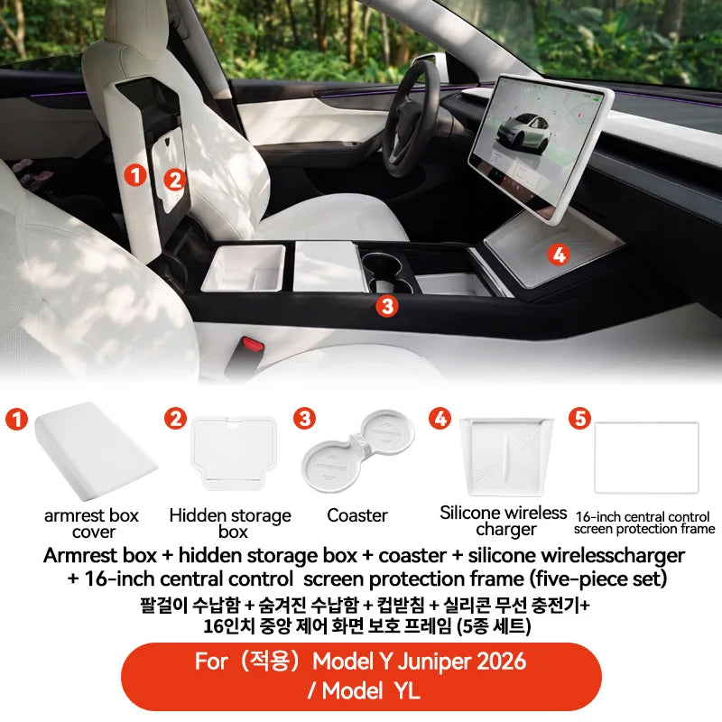 YZ  For Tesla Model Y YL Juniper Model 3 Highland TPE Armrest Cover Soft Case Center Arm Rest Pad Anti-scratch 2026 Accessories