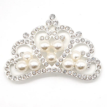 Metal Rhinestone Pearl Chain Butterfuly Crown Shoe Charms for Clogs Sandals Decoration Shoe Buckle for Girls Gift
