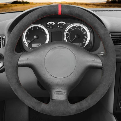 Anti-Slip Suede Leather Car Steering Wheel Cover For Seat Leon MK1 Volkswagen VW Golf 4 IV Passat B5 Variant Polo Skoda Fabia 1