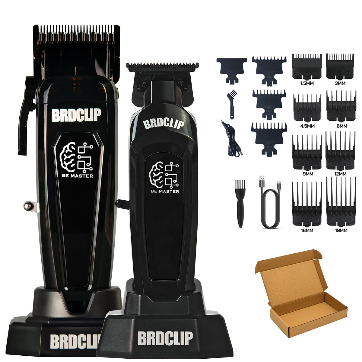 BRD FADE Clipper Professional Men's Hair Line Up Trimmer 10000RPM Barber Foil Shaver Base Charger Salon Blending Tools