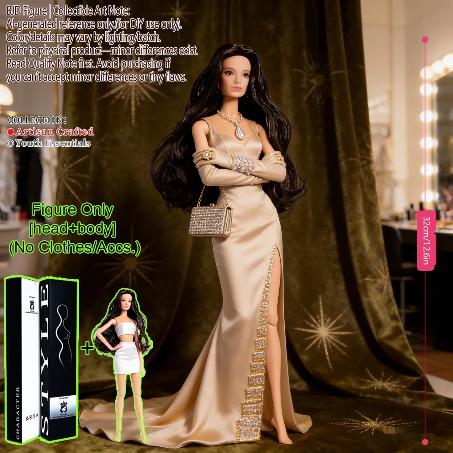 1/6 Scale Fashion BJD Doll 12 Joint Articulated Body Art Collection Doll For Home Decor