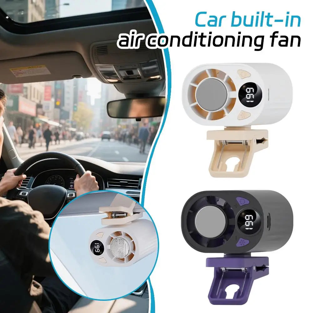 Portable Clip-On Cooling Fan USB Rechargeable Car Built-in Air Conditioning Fan Outdoor Semiconductor Cold Compress Fan