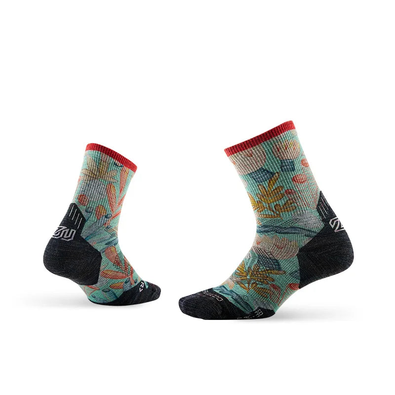 1/3 Pair ZEALWOOD Merino Wool Running Socks Men's Women's Outdoor Trekking Hiking Cushion Sports Socks Compression Breathable