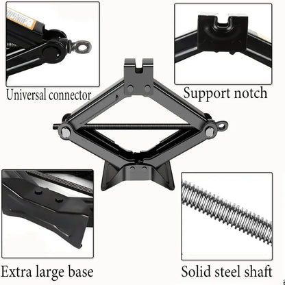 Car Jack 0.8T/1T/2T Portable Scissor Jack Labor Saving Hand Cranked For Tire Replacement Vehicle Repair Car SUV Van Repair Tool