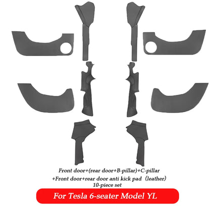 For Tesla Model Y L Launch 2025 2026+ Back Seat Cover 2PCS Leather Protector Wear-Resistant Kick Seatback Mats Accessories