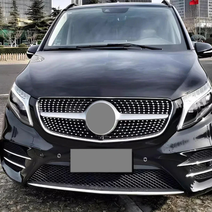 For Mercedes-Benz V-Class W447 V260 V250 2016 To 2020 Front Grille Bumper Racing Diamond Grill Tuning Accessories Body Kits