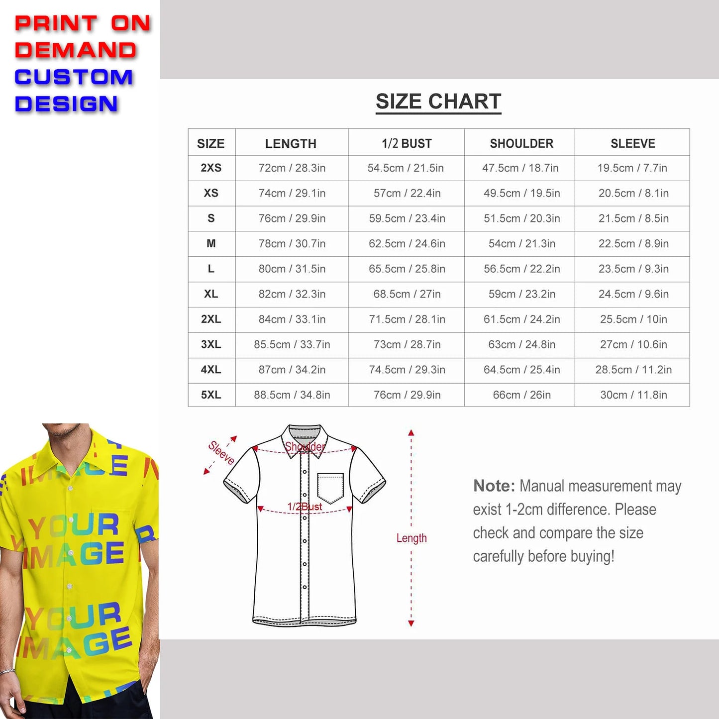 Print On Demand Customized Public Custom Images Picture Man Dress Shirt Party Uniforms Matching Clothes DIY Dropshipping