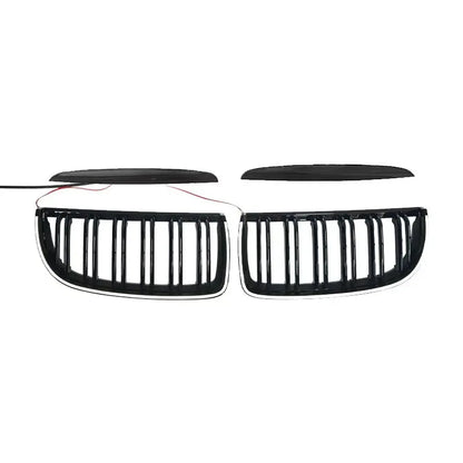 For BMW 3 Series 2005-2008 E90 E91 325I 328I 335I High Quality ABS Car Front LED Racing Grills Body Kit Grille Glossy Black