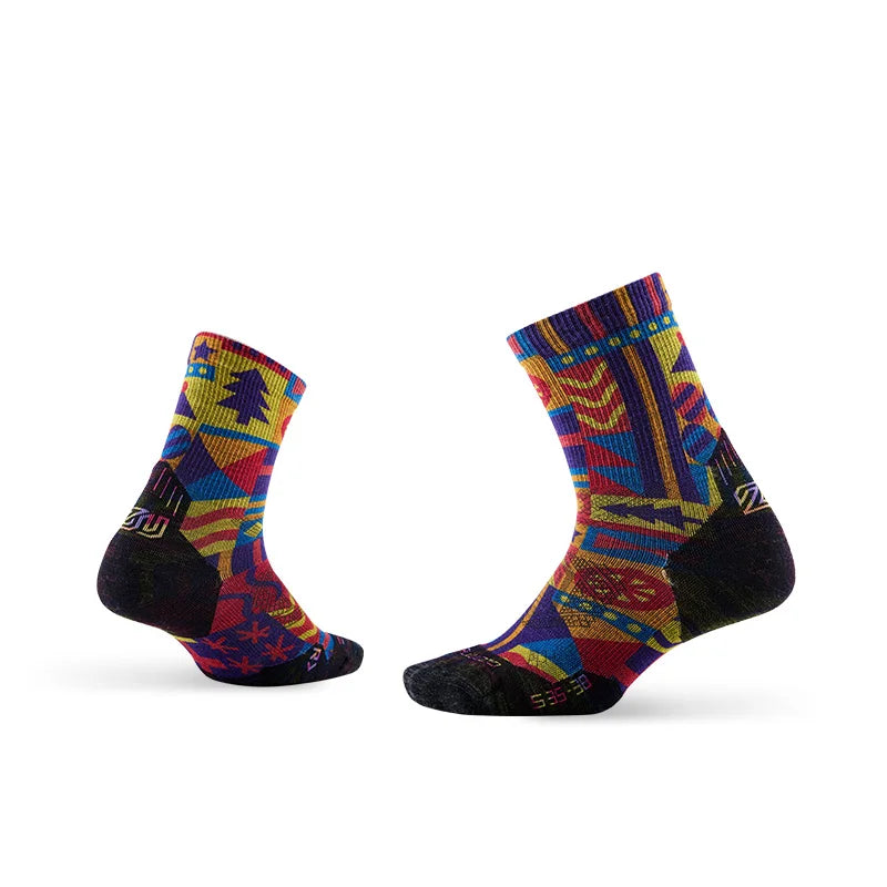 1/3 Pair ZEALWOOD Merino Wool Running Socks Men's Women's Outdoor Trekking Hiking Cushion Sports Socks Compression Breathable