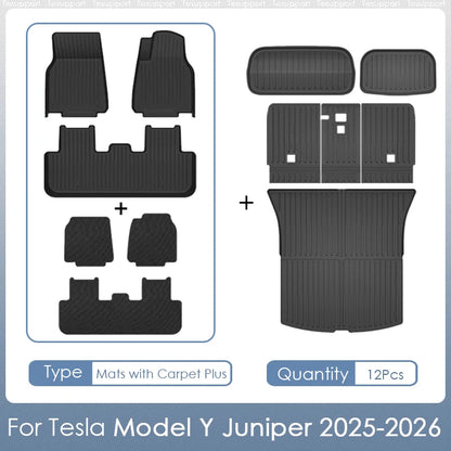 Floor Mats for Tesla Model Y Juniper 2026 2025 Right Hand Drive Floor Mats Cargo Liner Trunk Mat for Model Y Juniper Accessories