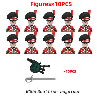 MOC Historical Military Building Blocks Figures Napoleonic Wars British Infantry Soldiers Rifle DIY Brick Toys For Birthday Gift