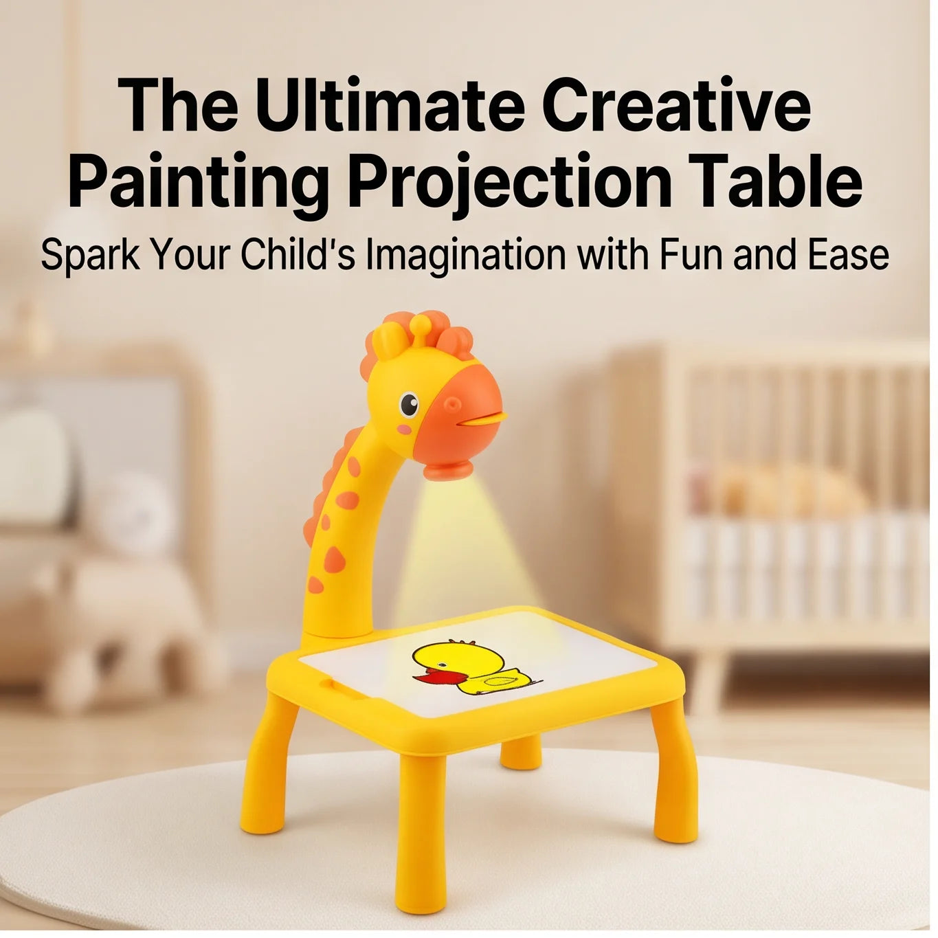 Drawing Projector for Kids, Little Deer Educational Toy, Battery Powered Table with Music, Creative Art Learning Gift For Kids