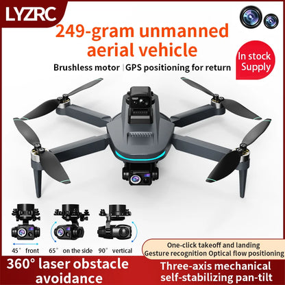 L200 PLUS GPS Drone 5G WIFI Professional 8K 3-axis Gimbal Aerial Brushless Obstacle Avoidance HD Dual Camera Security Drone Toys