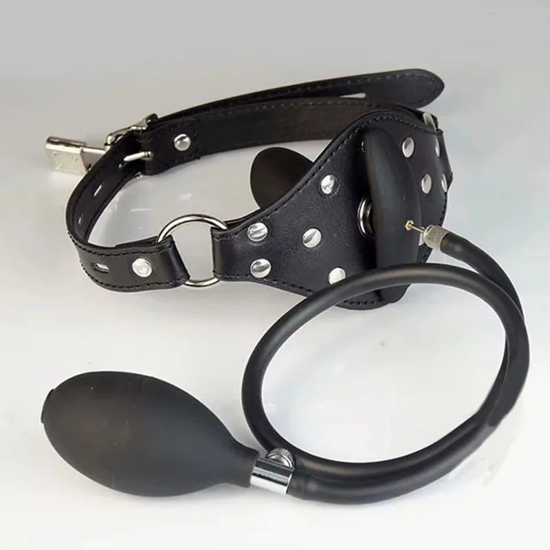 Pumped Inflatable BDSM Gag in Mouth Bondage,Silicone Vagina Butt Anal Plug/Dilator Large/ Training,Sex Toys For Couples
