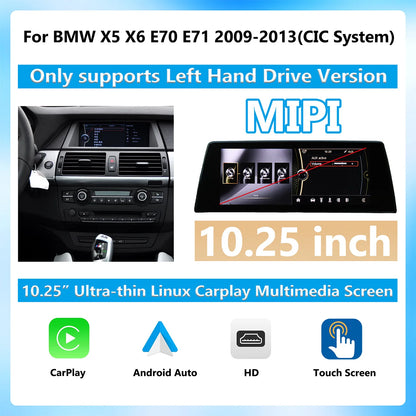 Wireless CarPlay Android Auto Display Multimedia Player For BMW X5 X6 F15 E70 E71 2009-2017 NBT CIC GPS Touch Screen 1920*720