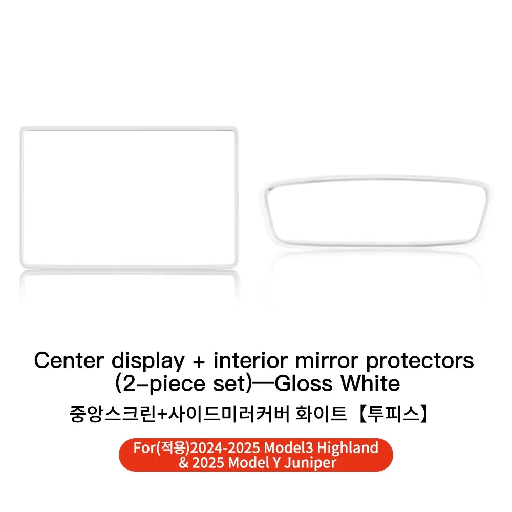 YZ For Tesla Model 3/Y/YL Juniper Highland 2026 TPU Protective Trim Internal rearview mirror Cover Central Control Navigation