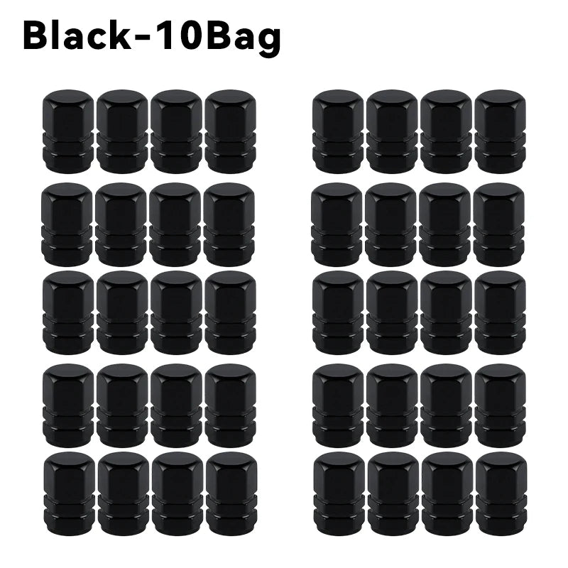 Silver Black Blue Aluminum Alloy Car Valve Cores Tire Valves Caps Air Pump Caps Tuning Products Accessories Replacement