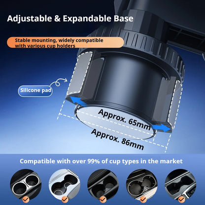 Eary Car Cup Holder Tray Table Swivel Car Food Tray Table for Front/Rear Seat for Eating Drinking Sauce Holder for Car Road Trip