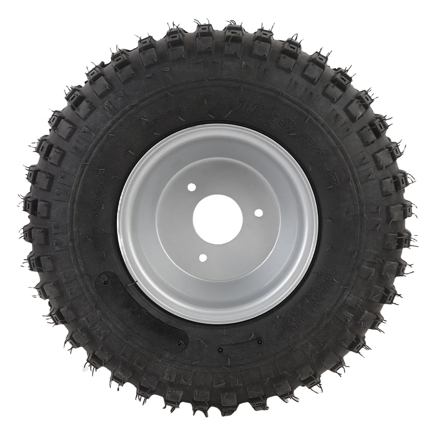 16X8-7 Tire with Rim Replacement 7 Inches Excellent Road Grip Puncture Proof Go Kart Tire for  Cart Garden Lawn Mower