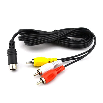1.8m AV Cable for SEGA Genesis II III/MD 2/3 Wire Audio Video 3RCA to 9pin Cable for Mega Drive Extension Cord