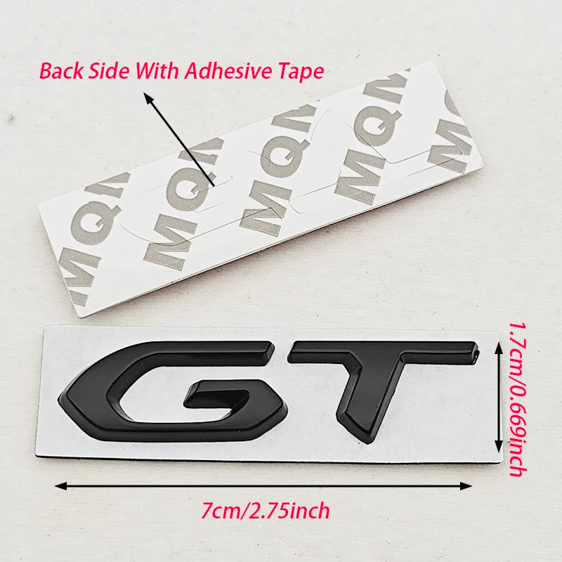 3D Metal Logo GT Badge Sticker Car Rear Trunk Emblem for 308 407 106 205 206 208 108 406 408 306 3008 4008 5008 Accessories
