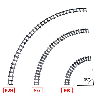 MOC City Bricks Train Flexible Construction Parts Railway Curve Track R104 Building Blocks Model Accessories Compatible 53401
