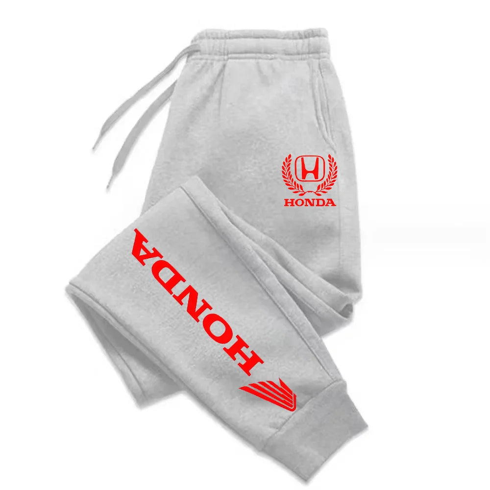 New Honda Autumn and Winter Casual Fashion Cotton Sports Pants Men's Running Fitness Pants Solid Color Pants Sanitary Pants