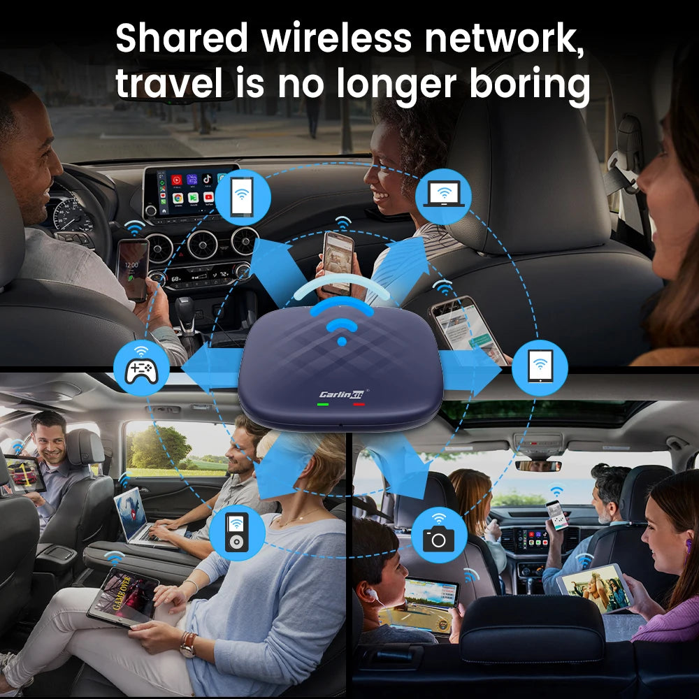 2026 NEW CarlinKit CarPlay Ai Box Qualcomm 8-Core Android 13 Wireless Carplay Android Auto Car Video TV Box WiFi SIM For Netflix