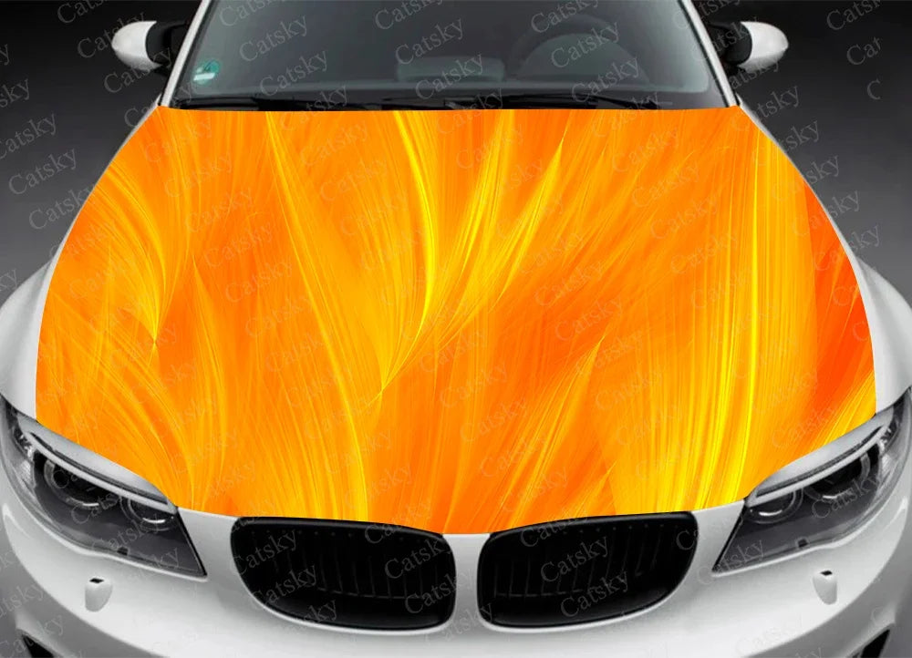 Car Accessories Hood Decal, Fire, Flame, Vinyl, Sticker, Graphic, Wrap Decals, Truck Graphic, Bonnet Sticky Paper, Skull, F150