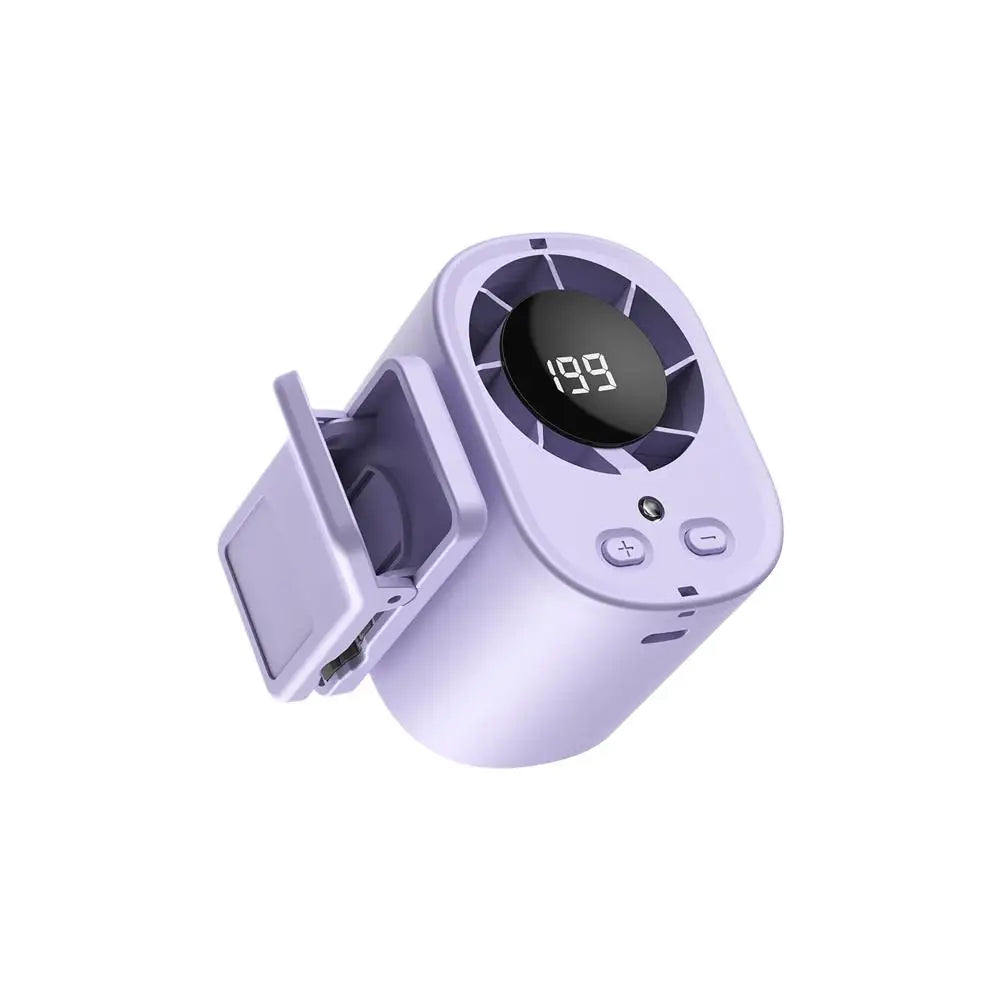 LED Digital Display Cooling Function Car Clip-on Mini Fan Portable Car Electric Fan USB Charging Mute Powerful Airflow Clip Fan