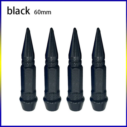 4pcs 45mm 60mm Universal Car Tire Valve Stem Cap Wheel Rim Stem Spike Shaped Dust-proof Air Metal Cap Cover for Motorcycle