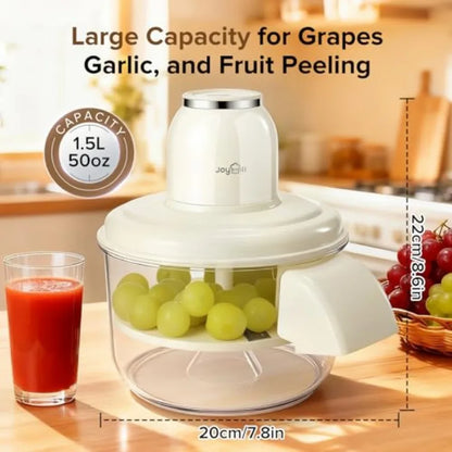 Electric Grape Peeling Machine Automatic Fruit and Garlic Peeler for Grape Tomato Cherry 50W Motor with Stainless Steel Blades