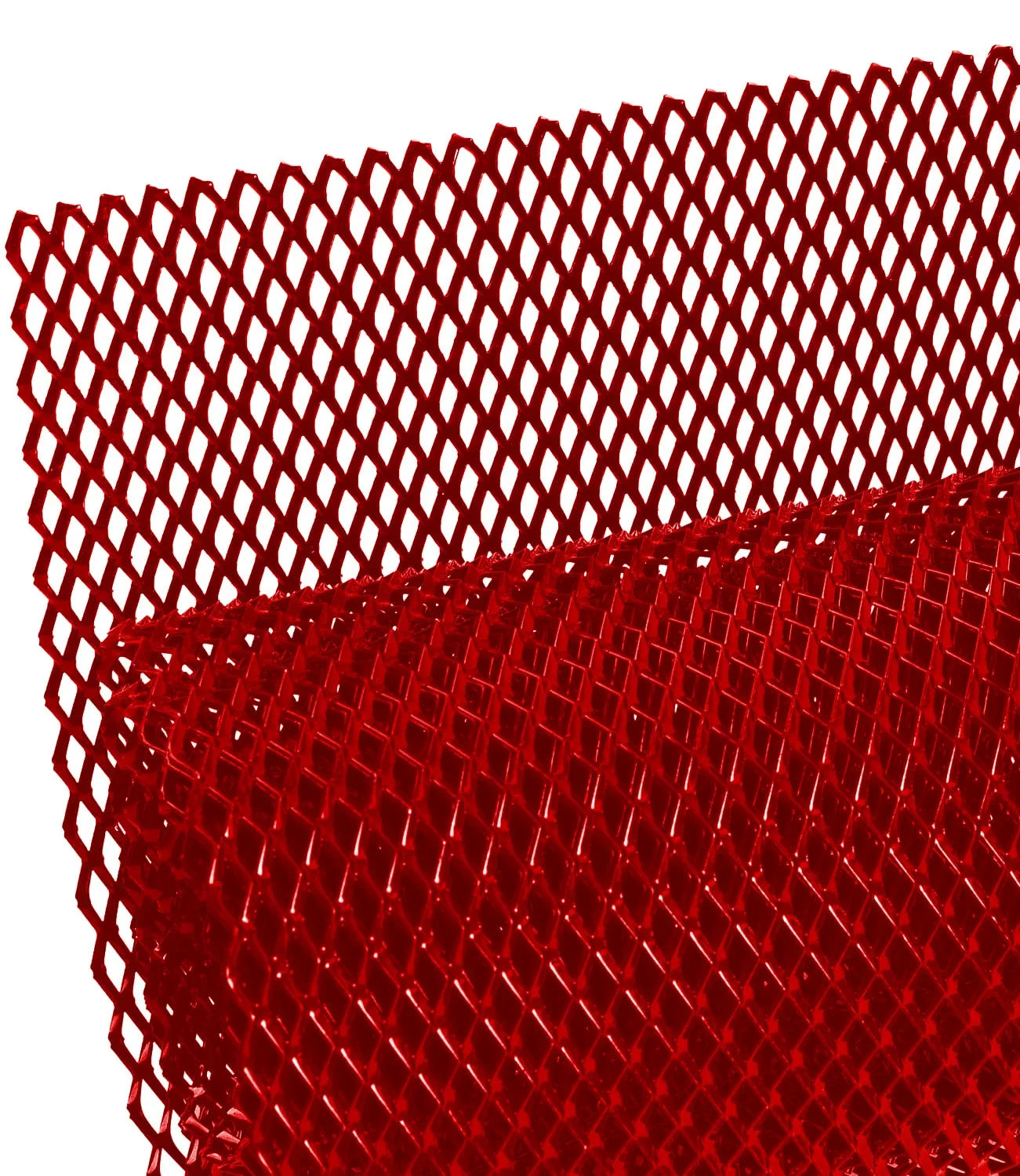 Diamond Pattern Red Blue Universal Car Grille 33x100cm Aluminum Mesh for DIY Cutting and Vehicle Modification