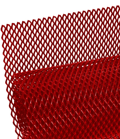 Diamond Pattern Red Blue Universal Car Grille 33x100cm Aluminum Mesh for DIY Cutting and Vehicle Modification