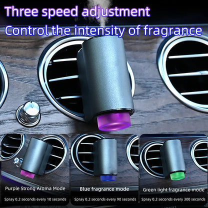 Smart Car Air Freshener Diffuser, Three Adjustable Modes, Intelligent Car Aroma Diffuser with 3pcs Essential Oil