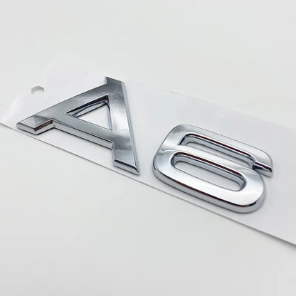3D Chrome Glossy Black ABS TDI TFSI Car Rear Emblem Sticker for Audi A1 A3 A4 A5 A6 A6L A7 A8 S3 S6 Q3 Q5 Q7 TT S RS