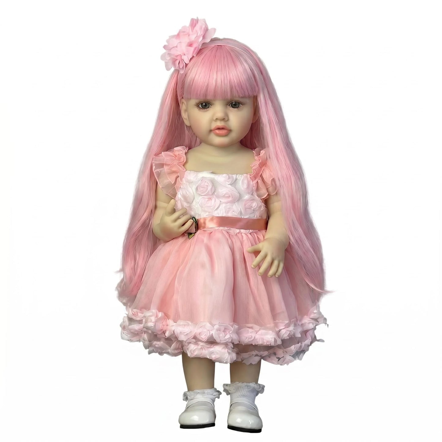 Lifelike Betty Reborn Baby Doll 55CM NPK Full Body Waterproof Pink Hair Princess Toddler Realistic Touch