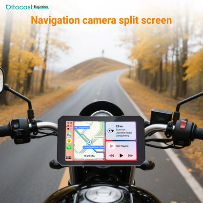 Ottocast Express Motorcycle Display 6.0 inch IP67 Waterproof GPS Wireless Carplay Android Auto DVR Drive Recorder Moto Monitor